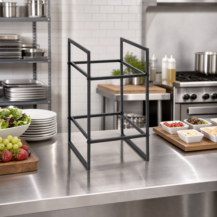 Product image #3 for American Metalcraft Black Twilight Square Two-Tier Modular Buffet Riser