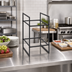 Thumbnail image #3 for American Metalcraft Black Twilight Square Two-Tier Modular Buffet Riser