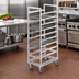 Thumbnail image #2 for Channel Single-Section Stainless Steel Cafeteria Tray Rack Cart, End Load, 14-Tray Capacity, 15 x 20 Inch Trays