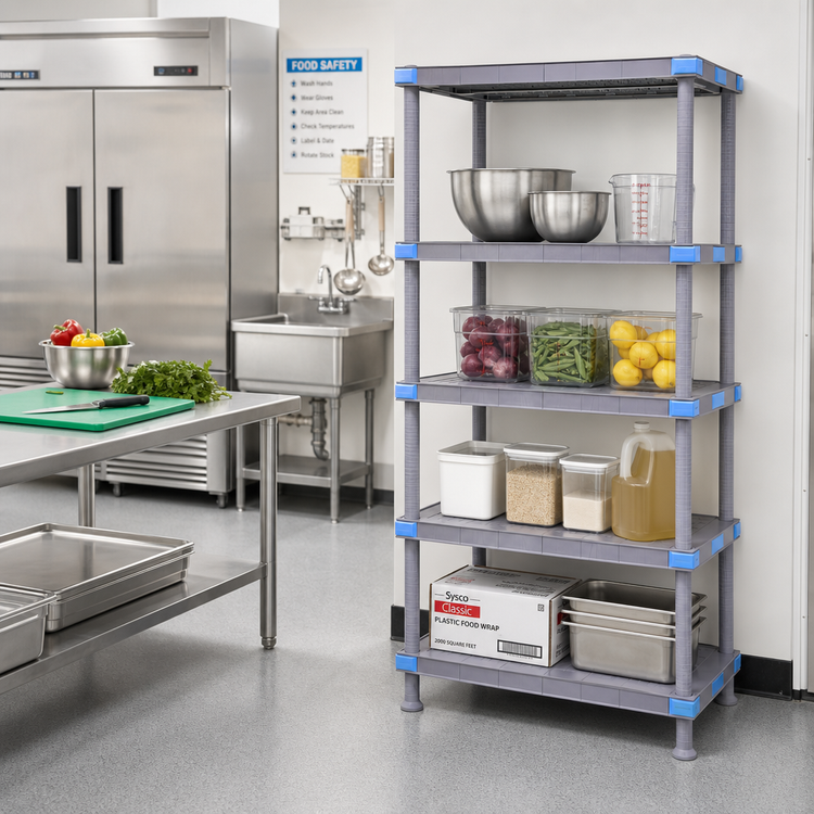 Product image #2 for Millenia 36-Inch Wide x 18-Inch Deep x 86-Inch High Gray Polymer Shelving Unit with 4 Solid Shelves