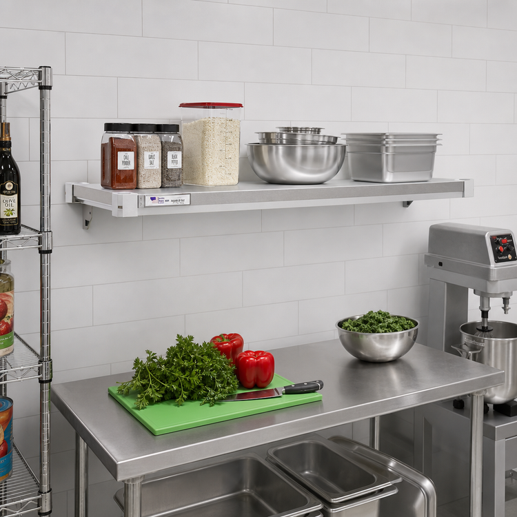Product image #3 for New Age Adjust-A-Shelf Solid Brute Series Shelf, 54 x 15 Inches, Aluminum, 800 lb Capacity