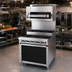 Thumbnail image #2 for Titan JTRHE-6-6 Heavy Duty 72-Inch Gas Cabinet Base Step-Up Range with 12 Open Burners