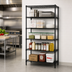 Thumbnail image #2 for Quantum 60W x 21D x 74H Wire Shelving Starter Kit with 5 Shelves, Black Epoxy Antimicrobial Finish