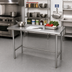 Thumbnail image #2 for Advance Tabco Special Value Series 60-Inch x 24-Inch Open Base Work Table with 16-Gauge 304 Stainless Steel Top