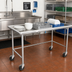 Thumbnail image #2 for John Boos 72-7/8 Inch x 30-3/8 Inch Stainless Steel Dish Sorting Table with Raised Edge and Locking Casters