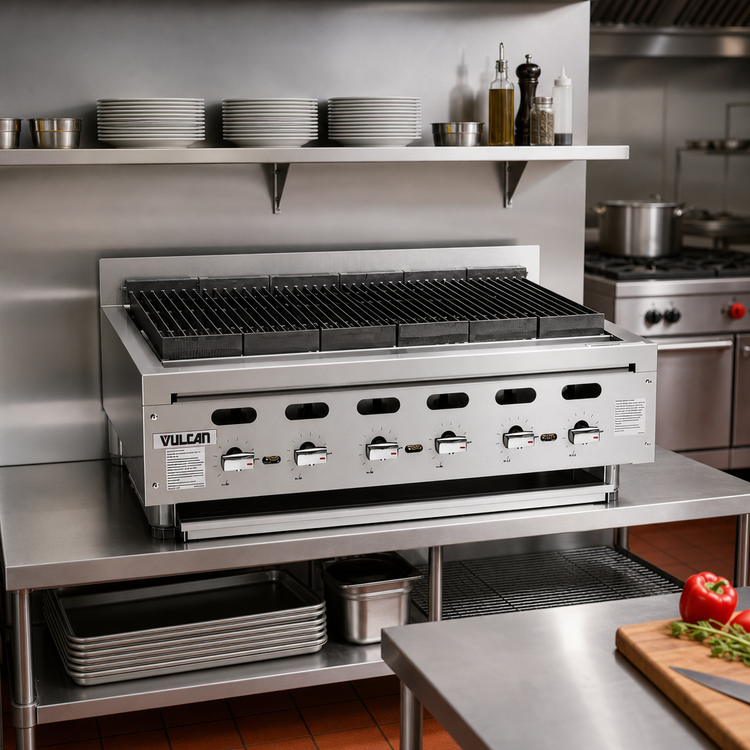 Product image #2 for Vulcan Achiever Quick Ship 72-1/2 Inch Countertop Gas Charbroiler, 13 Burners, 221,000 BTU