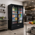 Thumbnail image #2 for Beverage Air Marketeer Two-Section Reach-In Glass Door Merchandiser Refrigerator, Sliding Doors, 41.66 Cu. Ft., Bottom-Mount, Black