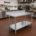 Thumbnail image #2 for Omcan Standard Series 84-Inch x 30-Inch Stainless Steel Work Table with 4-Inch Backsplash and Undershelf