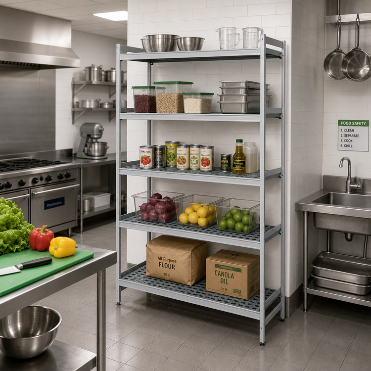 Product image #2 for Fermostock 5-Tier Starter Polymer Shelving Unit, 38 in. W x 18 in. D x 83 in. H