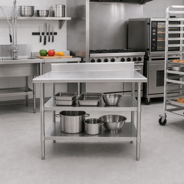 Product image #2 for Eagle Group Adjustable Galvanized Work Table Undershelf, 30 x 24 Inches