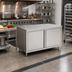 Thumbnail image #2 for John Boos Enclosed Stainless Steel Work Table with Cabinet Base and Hinged Doors, 48 x 36 Inches, 14-Gauge Top