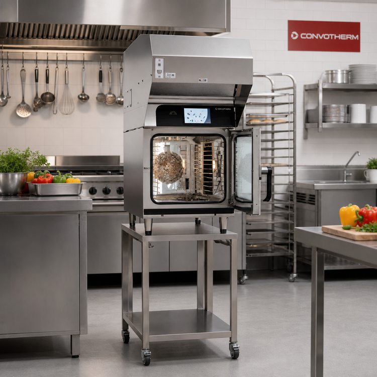 Product image #2 for Convotherm 6.10 MINI Stainless Steel Open Base Equipment Stand with Casters