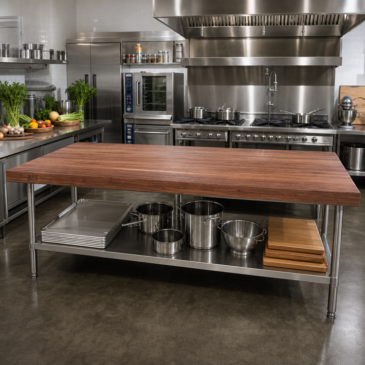 Product image #2 for John Boos Boos Block Full-Length Edge Grain American Black Walnut Kitchen Countertop with Varnique Finish, 96 x 38 x 1-1/2 Inches