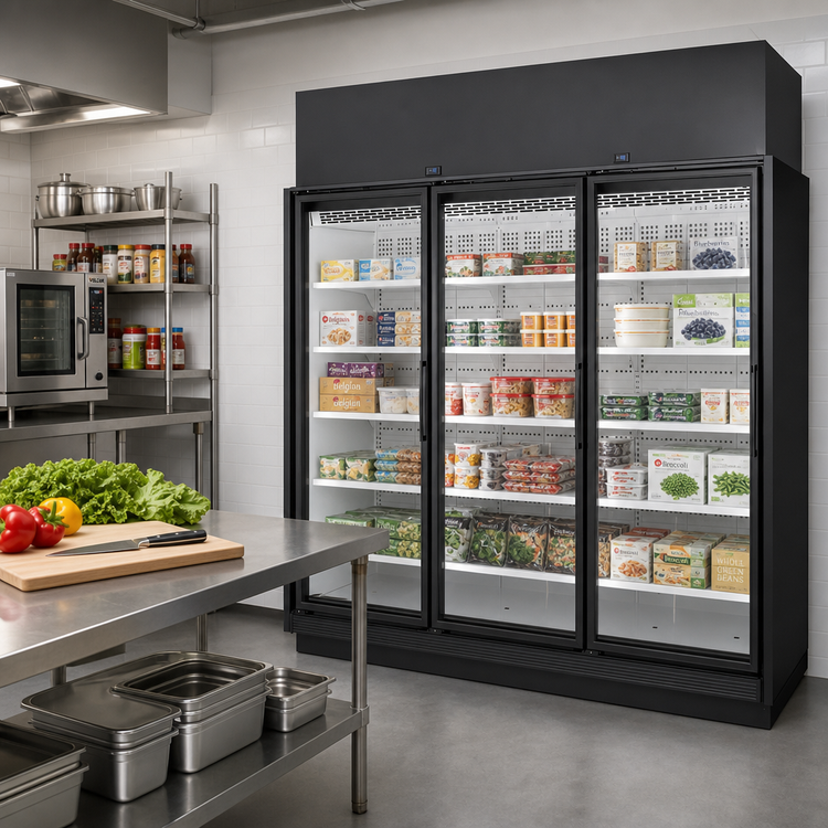 Product image #2 for Three-Section Low-Temp Self-Contained Glass Door Freezer Merchandiser