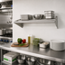 Thumbnail image #2 for John Boos Tubular Wall-Mounted Stainless Steel Shelf with End Brackets, 24 x 16 Inches