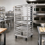 Thumbnail image #2 for Channel Manufacturing 410S-DOR Double-Section Stainless Steel Side-Loading Bun Pan Oven Rack, 60-Pan, No-Lift