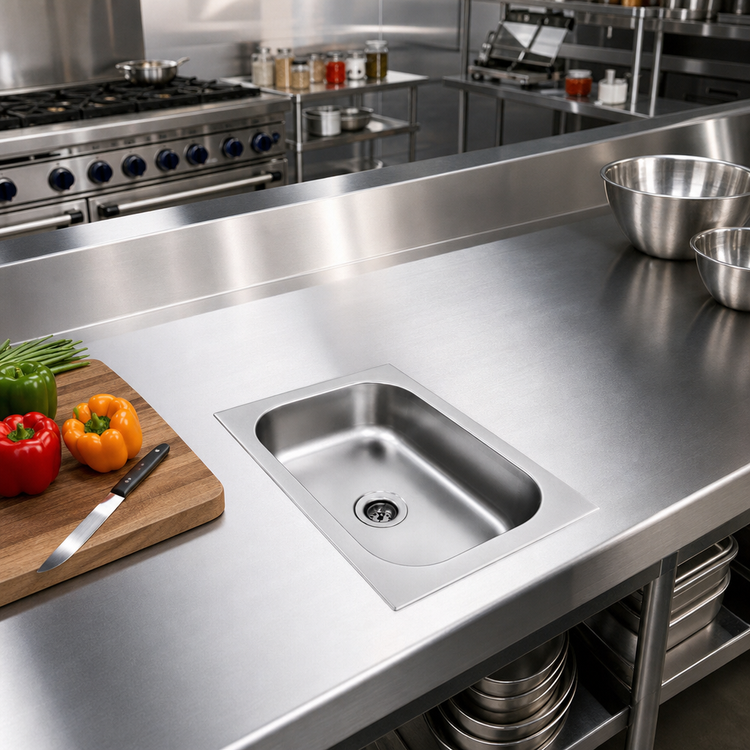 Product image #2 for Eagle Group Seamless Weld-In One-Compartment Stainless Steel Sink with 10" x 14" x 5" Bowl