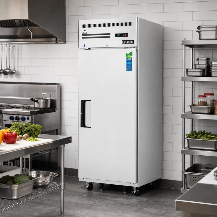 Product image #2 for Everest Refrigeration ESR1 One-Section Upright Reach-In Refrigerator, Top-Mounted Self-Contained R290, Solid Door, 23 Cu. Ft.