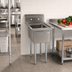 Thumbnail image #2 for John Boos E-Series 1-Compartment Stainless Steel Sink, 18 x 18 x 12 Bowl, 9-3/4-Inch Boxed Backsplash, Galvanized Legs