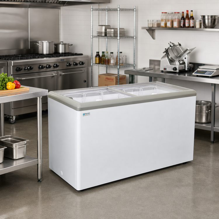 Product image #3 for Excellence Commercial Products Dual Temp Chest Refrigerator/Freezer with 2 Sliding Glass Doors, 16.5 Cu. Ft.
