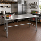 Thumbnail image #2 for Eagle Group Spec-Master T3072STE 72" x 30" Stainless Steel Work Table, 14-Gauge 300-Series Top, Open Base, Rolled Edges