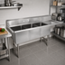 Thumbnail image #2 for John Boos B Series 3-Compartment Freestanding Stainless Steel Sink with Right-Hand Drainboard, 14-Inch Deep Bowls