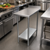Thumbnail image #2 for Serv-Ware 15 Inch x 30 Inch Equipment Filler Table with 18/430 Stainless Steel Top and Galvanized Undershelf