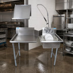 Thumbnail image #2 for BK Resources BKDTK6-72-R-G-SS 72-Inch Straight Right-to-Left Dish Table Kit with Pre-Rinse Station, 304 Stainless Steel