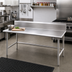 Thumbnail image #2 for Advance Tabco 84-Inch x 24-Inch 14-Gauge 304 Stainless Steel Work Table with No-Drip Edge, 10-Inch Backsplash, and Open Base