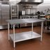 Thumbnail image #2 for John Boos Stallion 60 x 36 Inch Stainless Steel Flat Top Work Table with Adjustable Undershelf