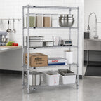 Thumbnail image #2 for Redipak Stationary 4-Tier Wire Shelving Unit, 36W x 18D x 63H, Chrome Finish