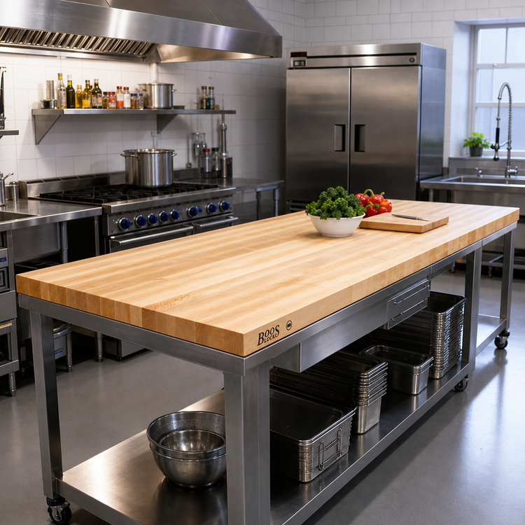 Product image #2 for Boos Block 120 x 48 Inch Edge-Grain Northern Hard Rock Maple Kitchen Countertop, Varnique Finish, No Backsplash