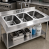 Thumbnail image #2 for Eagle Group Seamless Weld-In 3-Compartment Stainless Steel Sink with 14 x 16 x 9.5-Inch Bowls