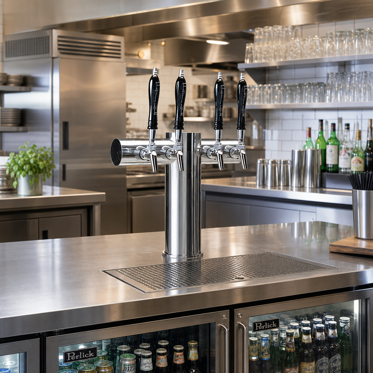 Product image #2 for Perlick Avenue 4-Faucet Countertop Glycol-Cooled T-Pipe Draft Beer Tower