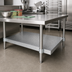 Thumbnail image #2 for BK Resources 72 Inch x 36 Inch Galvanized Steel Undershelf for Worktables