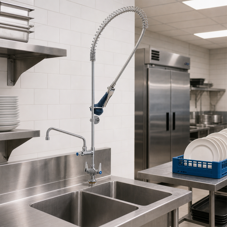 Product image #2 for T&S Brass EasyInstall Single Hole Deck Mount Pre-Rinse Unit with 12-Inch Add-On Faucet