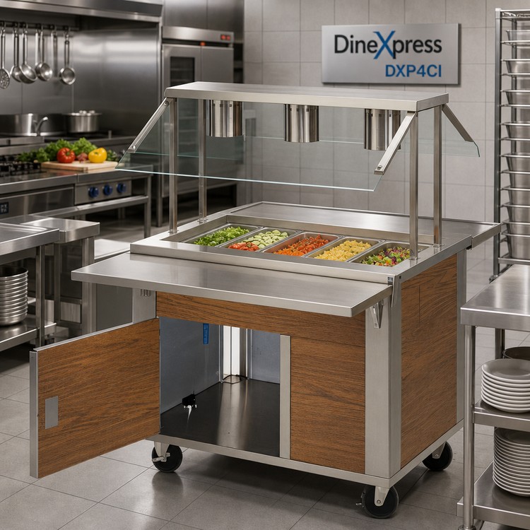 Product image #2 for DineXpress DXP4CI 4-Pan Full-Size Ice-Cooled Cold Food Serving Counter