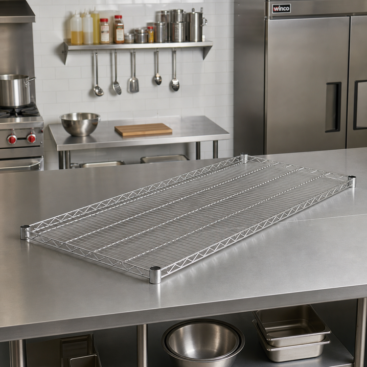 Product image #3 for Winco 60-Inch x 21-Inch Chrome-Plated Wire Shelf