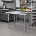 Thumbnail image #2 for Advance Tabco Special Value Series 30 x 24 Inch Flat Top Open Base Work Table with 16 Gauge 430 Stainless Steel Top