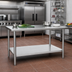Thumbnail image #2 for Eagle Spec-Master 84 Inch x 36 Inch Flat Top Stainless Steel Work Table with Galvanized Undershelf