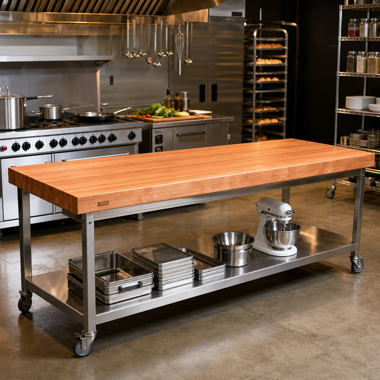 Product image #2 for Boos Block American Cherry Edge Grain Kitchen Countertop, 132 x 42 x 2-1/4 Inches, Oil Finish
