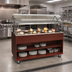 Thumbnail image #2 for Vollrath 2-Series Affordable Portable 60-Inch Buffet Utility Station with Open Storage Base, Lights, and Cherry Woodgrain Finish