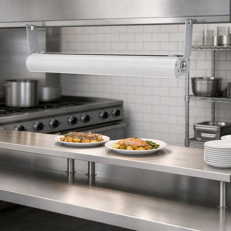Product image #2 for Vollrath Low Profile Unlighted Strip Heat Lamp, 78 Inch, 208V, White Hammer Finish