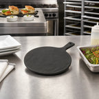 Thumbnail image #2 for American Metalcraft FSR9 9-Inch Round Black Faux Slate Melamine Serving Peel with Handle Case of 24