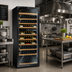 Thumbnail image #2 for Omcan Vinovero 290-Bottle Commercial Dual Zone Wine Cooler with Locking Black Framed Glass Door