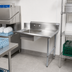 Thumbnail image #2 for BK Resources Heavy-Duty Straight Soiled Dishtable with Right-to-Left Operation, 48 Inch x 30-7/8 Inch, 10-Inch Backsplash, and Pre-Rinse Sink