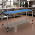 Thumbnail image #2 for QuadPlus Solid Blue Polymer Shelf Mat with Wire Quad-Adjust Frame, Gray Epoxy Finish, 60 x 21 Inches