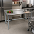 Thumbnail image #2 for Eagle Group Spec-Master 30-Inch x 24-Inch Stainless Steel Work Table with 1-1/2-Inch Rear Upturn and Galvanized Tubular Base