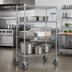 Thumbnail image #2 for Advance Tabco 5-Inch Stem Caster Kit for Shelving, Set of 4, 2 With Brakes, Galvanized Legs