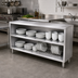 Thumbnail image #3 for John Boos Open Front Stainless Steel Dish Cabinet with Mid-Shelf, 72